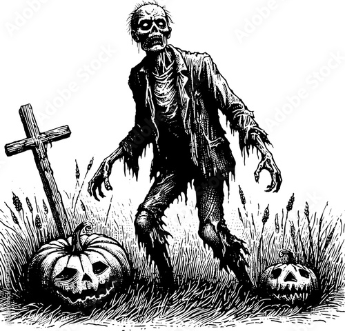 Zombie On The Cemetery 