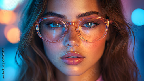 portrait of a woman wearing a glasses