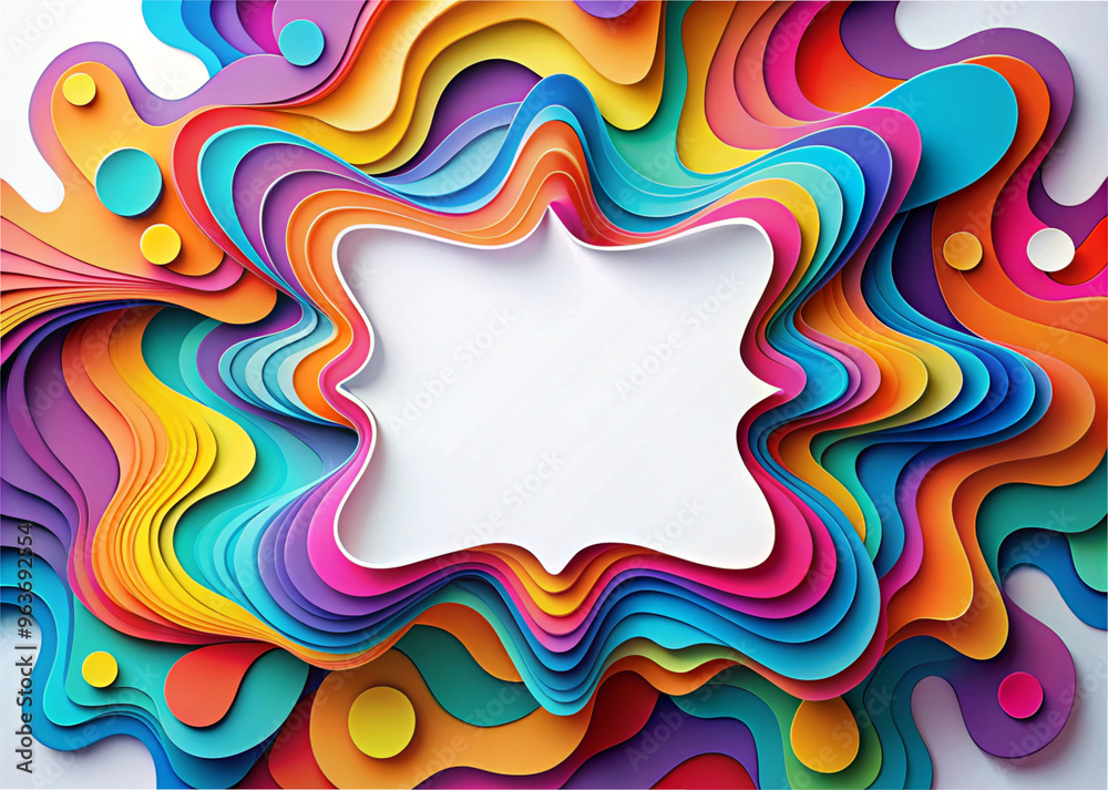 Psychedelic Paper Shapes with Copy Space Vibrant and Abstract Forms Providing a Bold Background for Creative Text and Imagery. Psychedelic Paper Shapes with Copy Space Vibrant and Abstract Forms Providing a Bold Background for Creative Text and Imagery.