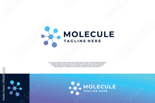Atom molecule logo design. Dot connection logo