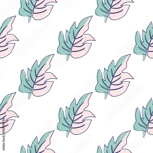 flowers modern simplicity vector illustration. One line seamless modern pattern.