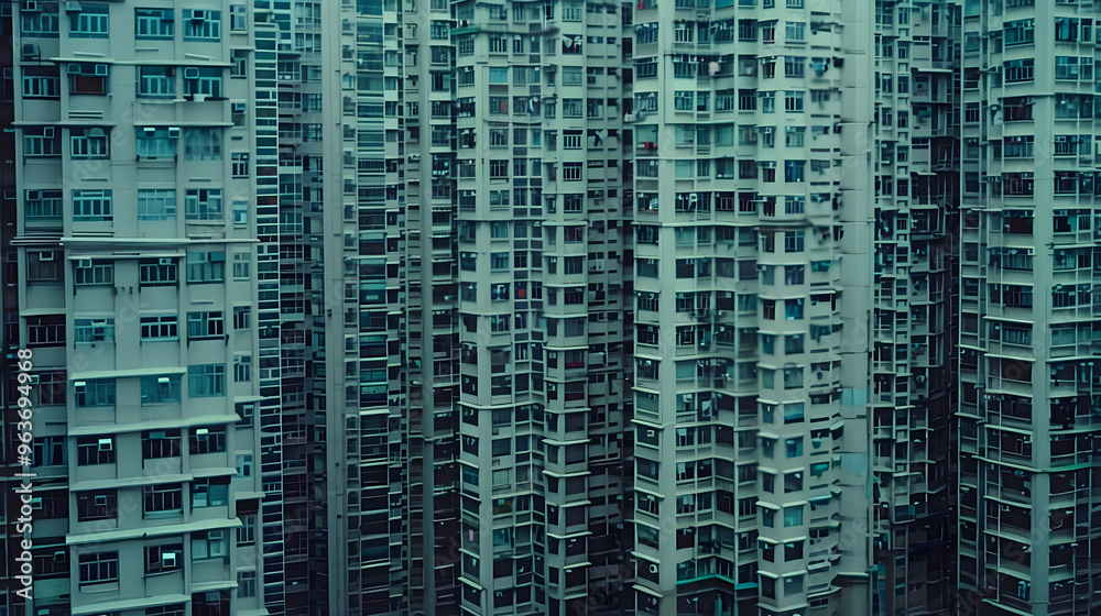 Urban sprawl with repetitive high-rise buildings and no distinctive features, creating a bland skyline. Urban sprawl with repetitive high-rise buildings and no distinctive features, creating a bland skyline.