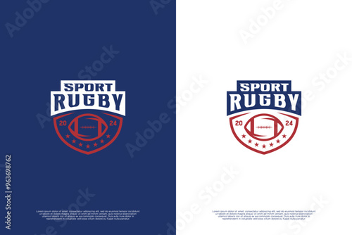 American rugby tournament badge logo design
