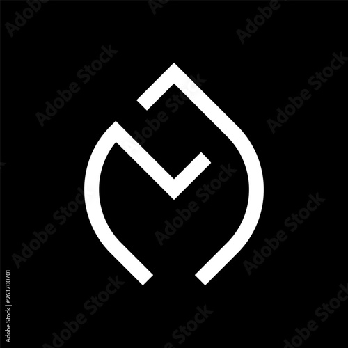 Letter MJ or JM minimalist monogram logo