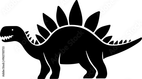 Silhouette of a Stegosaurus Dinosaur Illustration