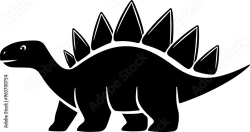 Stylized Stegosaurus Silhouette Illustration
