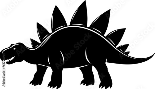 Silhouette of a Stegosaurus Dinosaur Illustration