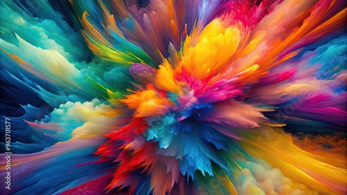 Wallpaper Mural Vibrant, clashing hues are carefully composed to create a dynamic, abstract palette that pops with energy and creative tension, perfect for a modern art piece. Torontodigital.ca