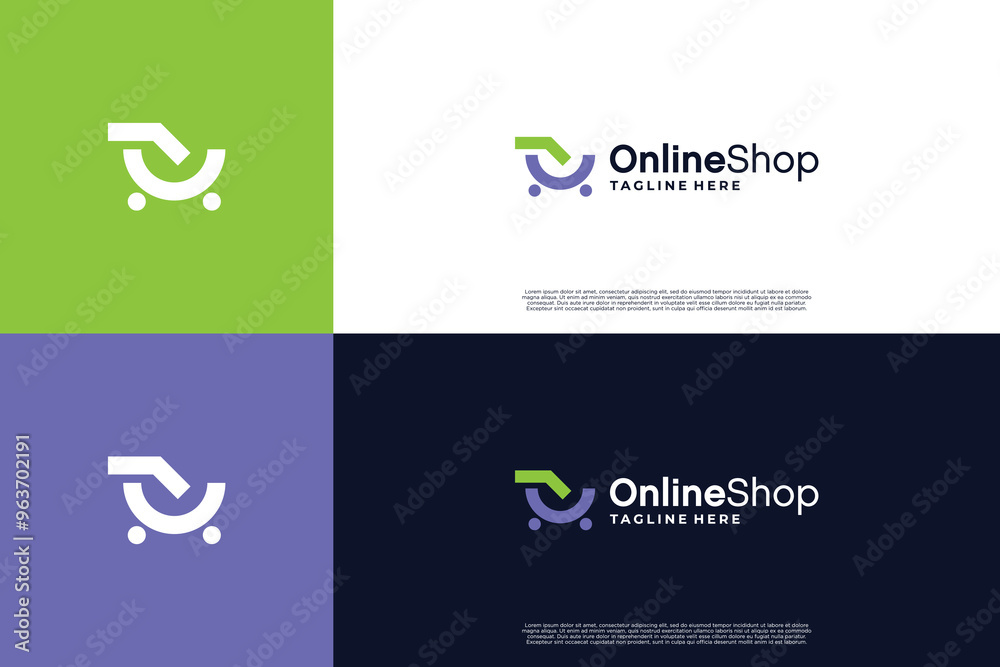 Digital cart logo design for online shop business