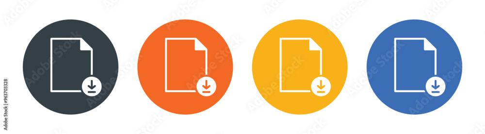 Vector File Download Icon Set. Document Download Icon Set Vector File Download Icon Set. Document Download Icon Set