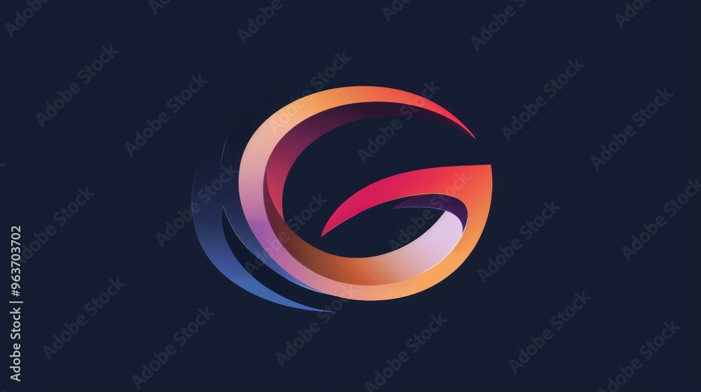 Abstract G logo with a streamlined, aerodynamic shape and gradient Abstract G logo with a streamlined, aerodynamic shape and gradient