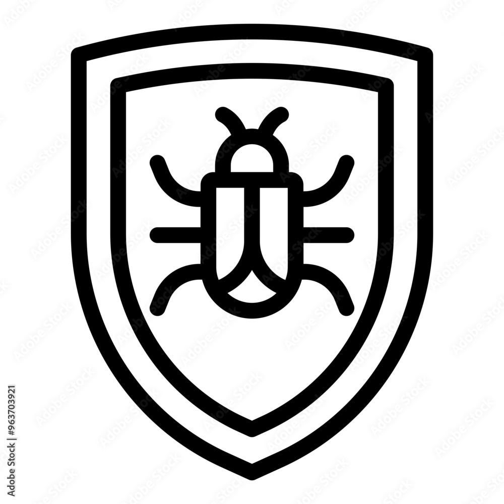 Antivirus shield icon representing cybercrime protection and virus removal. Antivirus shield icon representing cybercrime protection and virus removal.
