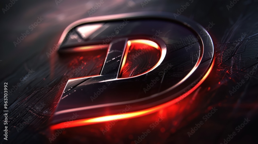 Advanced D emblem with a high-tech finish and streamlined aesthetics Advanced D emblem with a high-tech finish and streamlined aesthetics