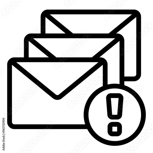 Spam email warning icon representing phishing and cybercrime in digital communications.