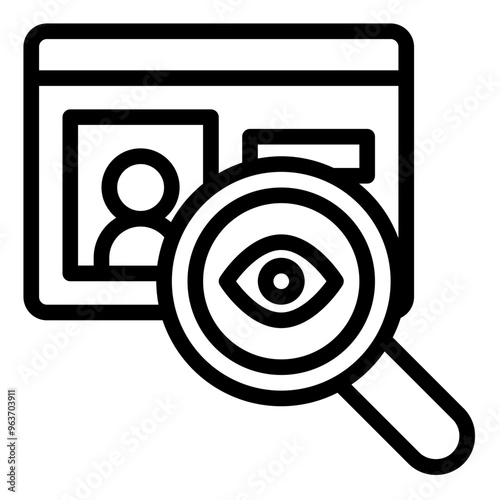 Cyber stalking icon representing online harassment and digital crime in cybercrime.