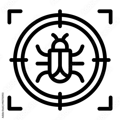 Virus target icon representing cybercrime and targeted malware or virus attacks.