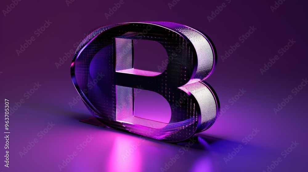 Innovative B logo with a 3D effect and integrated light patterns Innovative B logo with a 3D effect and integrated light patterns