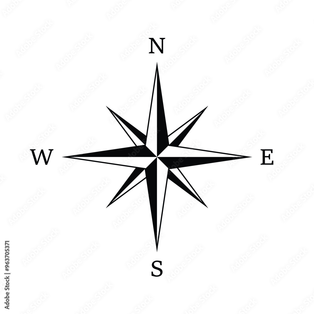 Naklejka premium Vector Compass Star Icon Symbol
