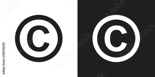 Vector Copyright Icon Symbol Black And White