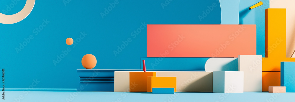 Obraz premium Vibrant Geometric Background with Bright Colors