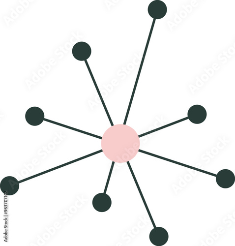 Atomic Star Mid Century Outline