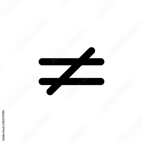 Not Equal symbol, Math, Mathemathic icon, Math symbol, calculation
