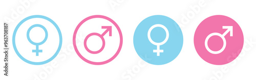 Vector Gender Icon Set In Circle