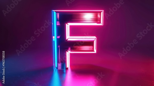 Sleek F emblem with a glowing neon effect and metallic sheen