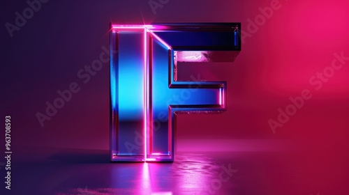 Sleek F emblem with a glowing neon effect and metallic sheen