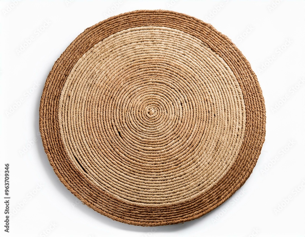 round rug isolated on white, straw carpet circle decor round rug isolated on white, straw carpet circle decor