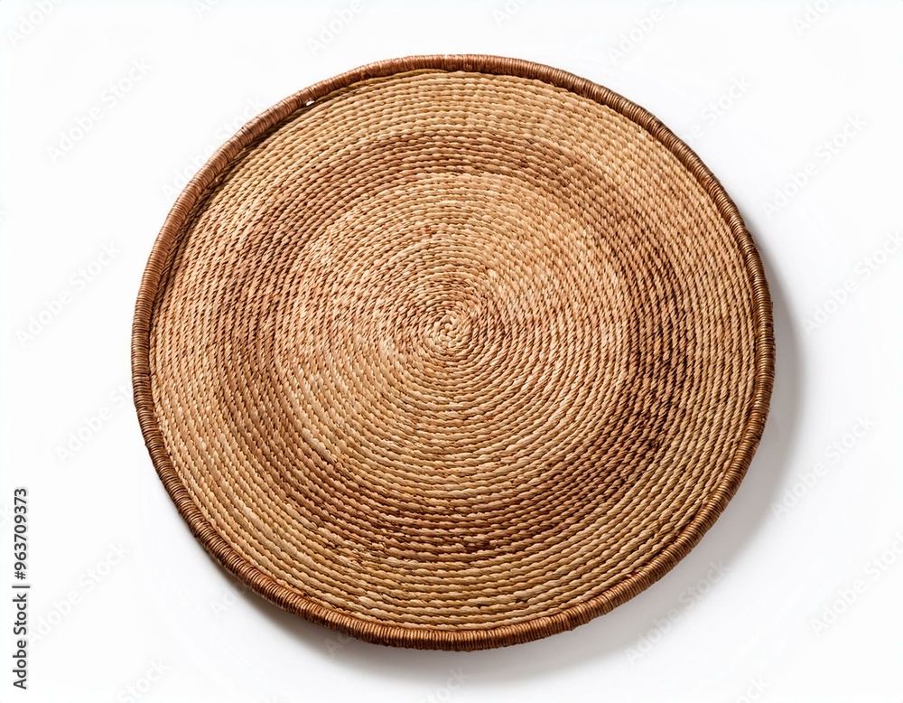 round rug isolated on white, straw carpet circle decor round rug isolated on white, straw carpet circle decor