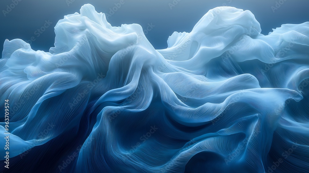 Obraz premium Abstract Blue Wavy Background Design