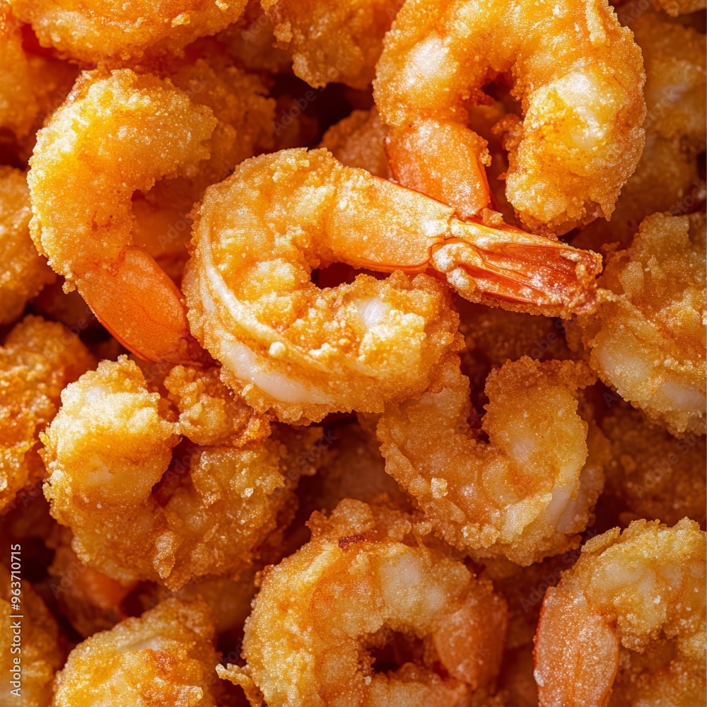 Crispy Fried Shrimp: Close-Up 4K Image - Golden Deliciousness Crispy Fried Shrimp: Close-Up 4K Image - Golden Deliciousness