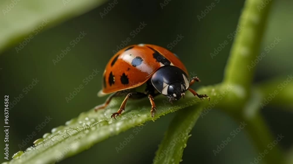 ladybug on a leaf, video ladybug on a leaf, video