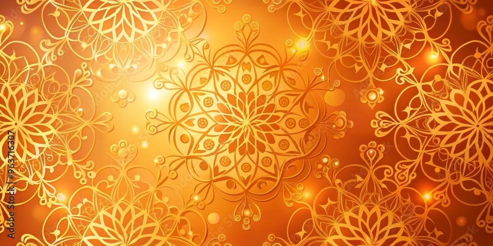 Delicate, filigree-inspired patterns with intentional breaks and discontinuities, set against a luminous, gradient-orange background with subtle, glowing effects. Delicate, filigree-inspired patterns with intentional breaks and discontinuities, set against a luminous, gradient-orange background with subtle, glowing effects.