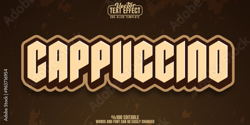 Coffee editable text effect, customizable beans and espresso 3d font style