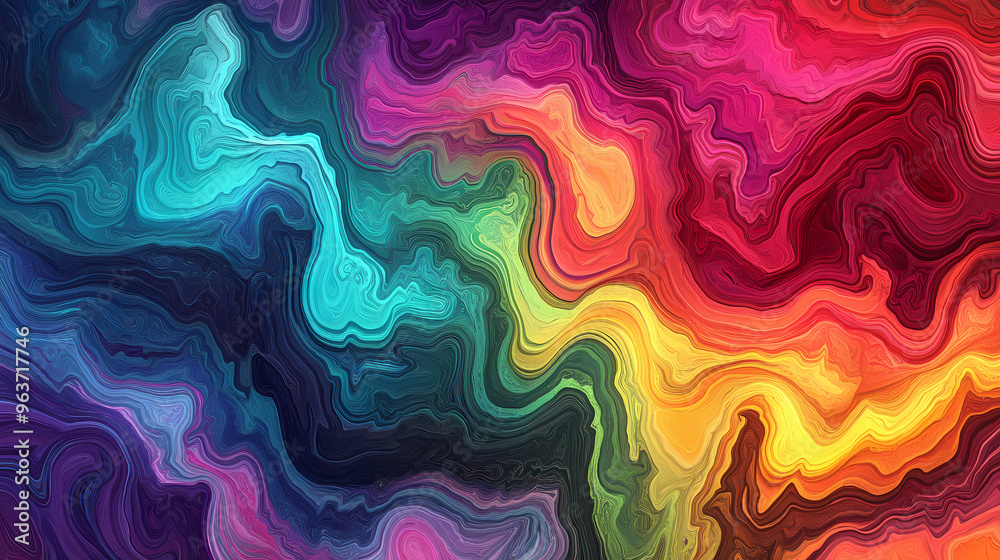 Abstract psychedelic waves, colorful gradients, generative ai. Psychedelic. Illustration Abstract psychedelic waves, colorful gradients, generative ai. Psychedelic. Illustration