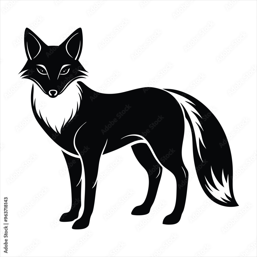 Obraz premium fox silhouette vector