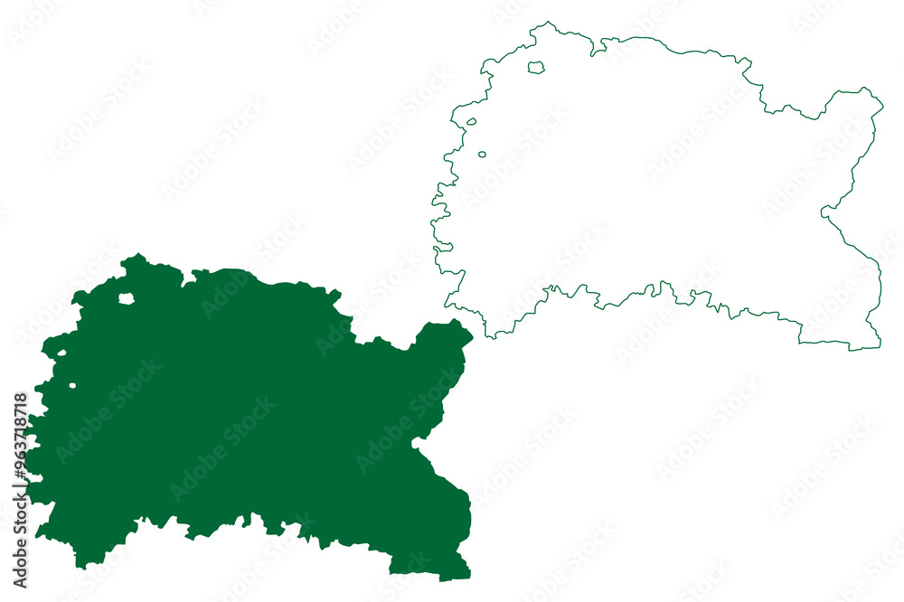 Obraz premium Bhilwara district (Rajasthan State, Republic of India) map vector illustration, scribble sketch Bhilwara map