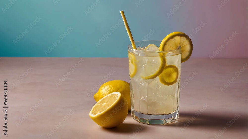 Fototapeta premium lemonade isolated in aesthetic background