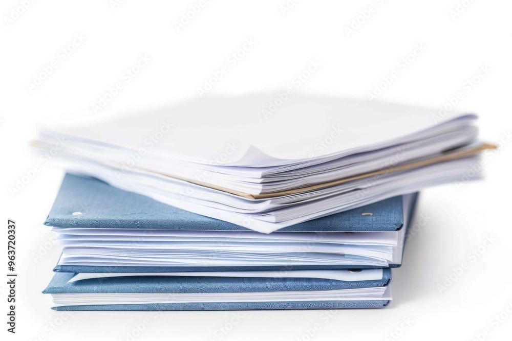 A pile of documents or papers stacked on top of each other A pile of documents or papers stacked on top of each other