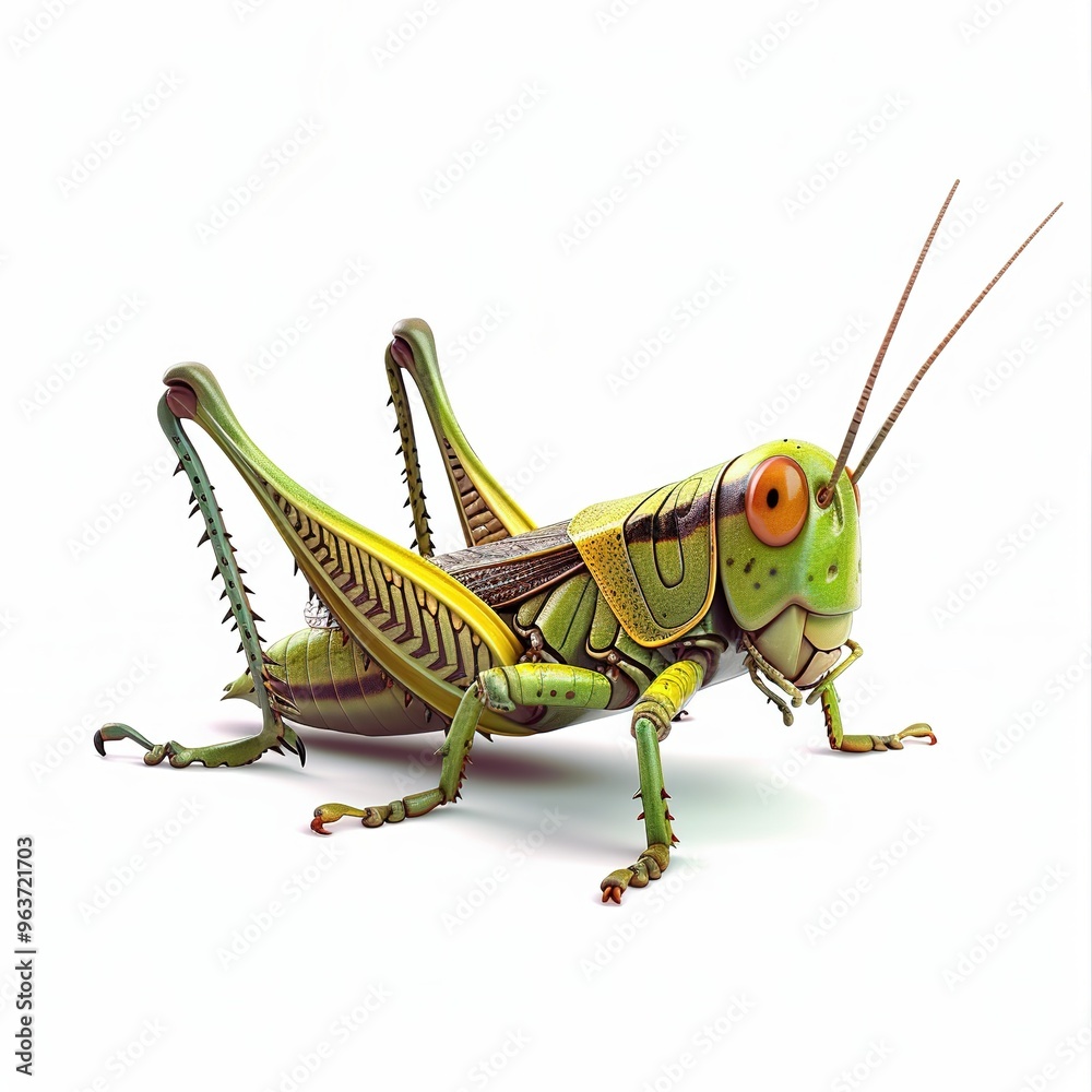 Grasshopper Wind animal cartoon isolated whitebackground 16:9 Grasshopper Wind animal cartoon isolated whitebackground 16:9