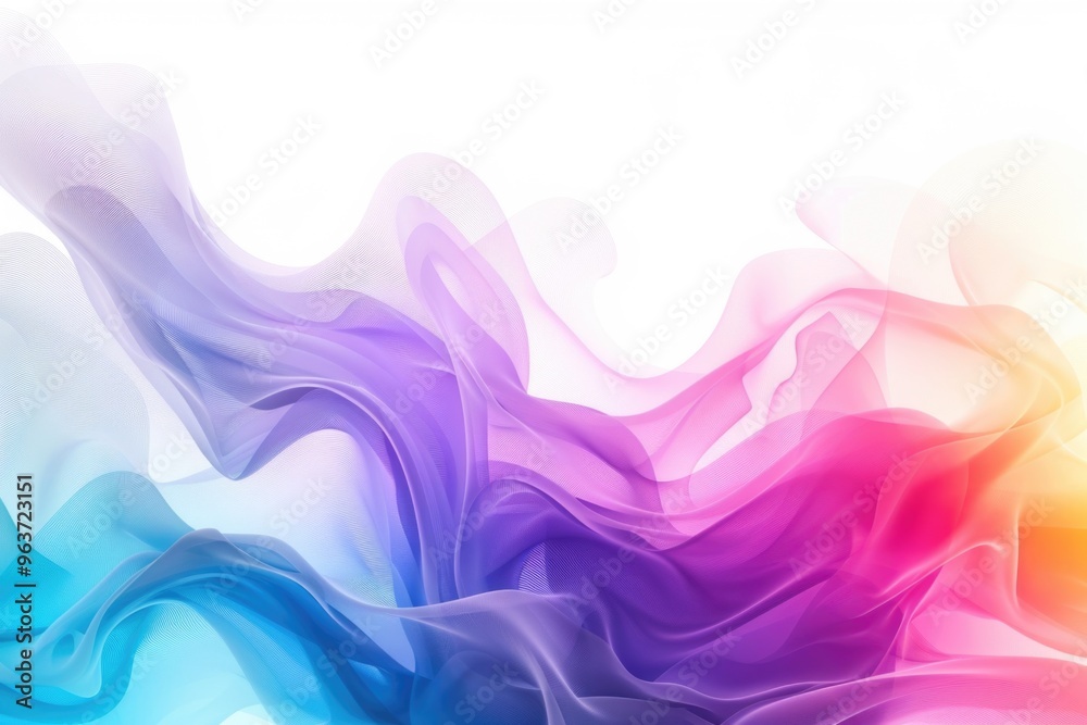 Colorful fabric flows through the air Colorful fabric flows through the air
