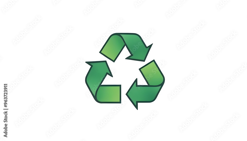 Fototapeta premium Green recycle logo on a white background