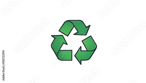 Green recycle logo on a white background