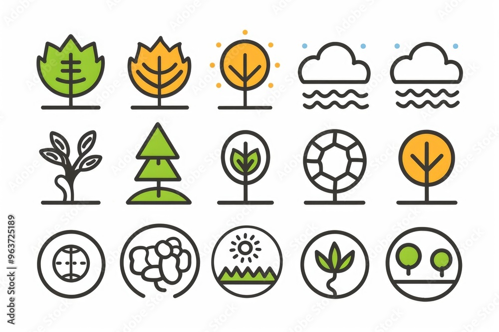 A diverse selection of trees and plants in a mixed forest environment A diverse selection of trees and plants in a mixed forest environment