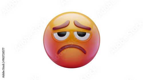 A 3D sad or frowning disappointed emoji with drooping eyebrows and a downturned mouth.