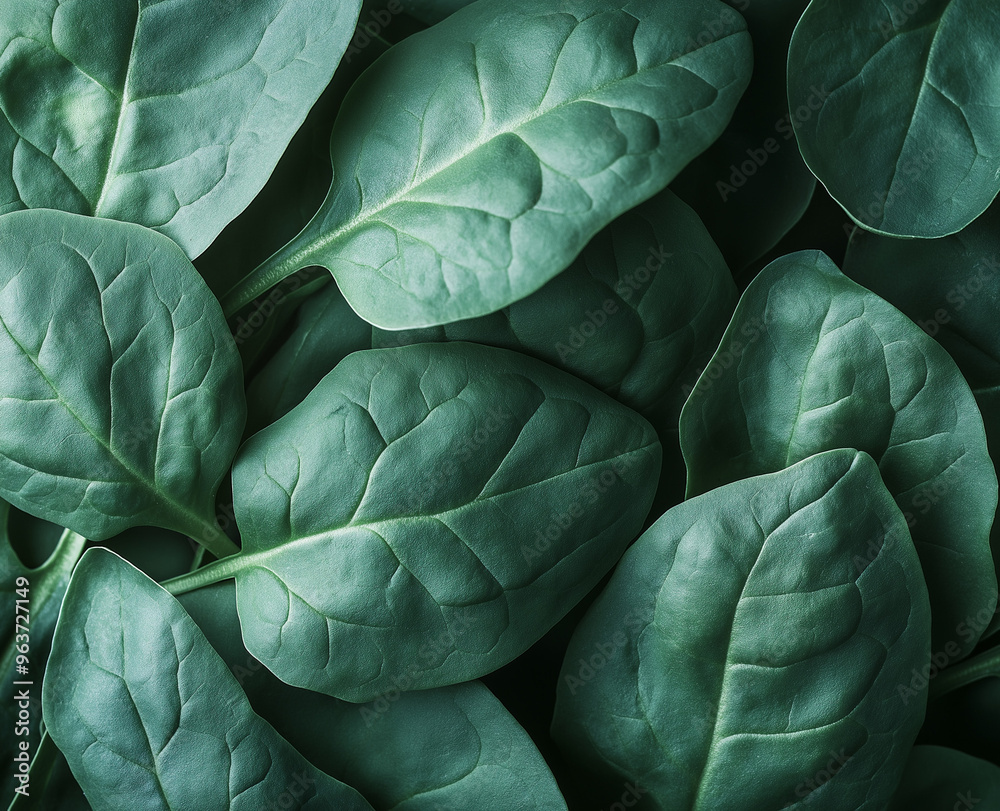 Fototapeta premium a bunch of fresh spinach leaves rich in vitamins a and c against an isolated background