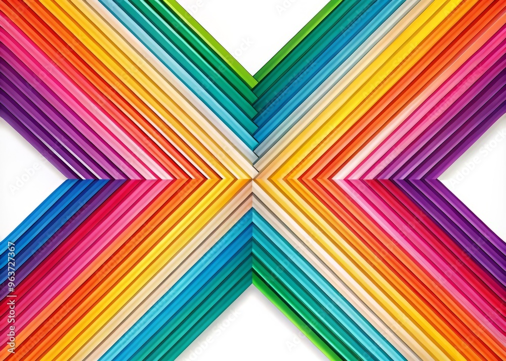 Dynamic composition of diagonal lines in vibrant colors crossing over ...