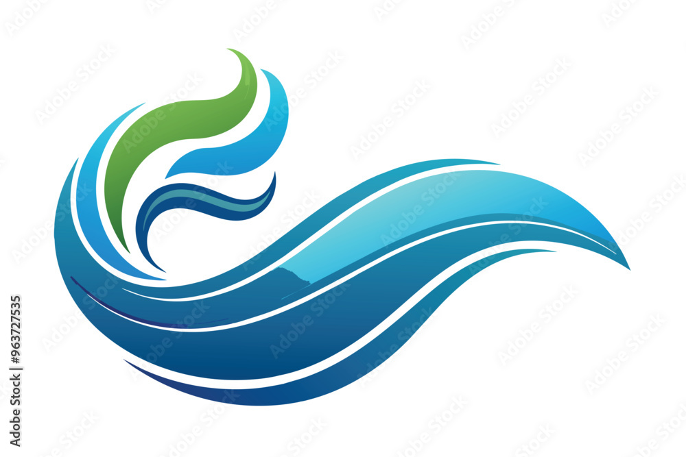 A vibrant and modern wave design representing water, symbolizing fluidity and movement, perfect for branding or artistic projects focused on nature and sustainability A vibrant and modern wave design representing water, symbolizing fluidity and movement, perfect for branding or artistic projects focused on nature and sustainability
